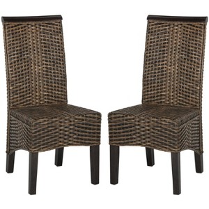 Ilya 18" H Wicker Dining Chair (Set of 2) - SEA8017 - Safavieh - 1 of 4