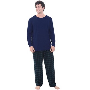 ADR Mens Flannel Pajamas, Thermal Knit Top Cotton Pj Set - 1 of 3