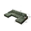 TIRAMISUBEST 122in Convertible Sofas U Shaped Sectional Modular Extra Wide Chaise Lounge Storage Armrests Modern Living Room Home Gym, Green - 4 of 4