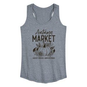 Women's - Instant Message - Autumn Market Harvest Produce Graphic Racerback Tank - 1 of 4