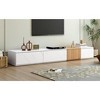 Dexmalle Modern TV Stand with Faux Marble and Walnut Wood Grain Finish for TVs up to 88'' - 3 of 4