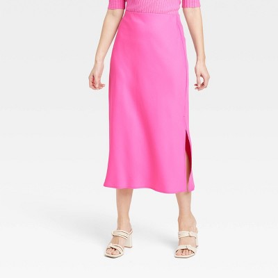 Women's Midi A-Line Slip Skirt - A New
