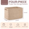 Aoibox 4 Pack Woven Cotton Rope Storage Baskets with Handles Brown Rectangle Cube Bins for Shelves Foldable 12.7x9x7.8 - 2 of 4