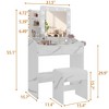 Vanity Desk with Power Outlet, Makeup Vanity with Large Mirror and LED Lights, 7 Drawers & Cushioned Stool - 2 of 4