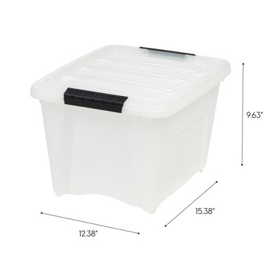 19 Qt Clear Stackable Plastic Storage Bins with Lids - 6 Pack