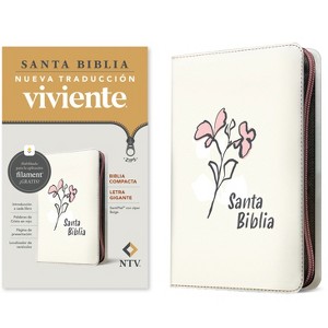 Biblia Compacta Ntv, Letra Gigante de Zíper Con Filament (Sentipiel, Beige, Letra Roja) - Large Print (Leather Bound) - 1 of 1