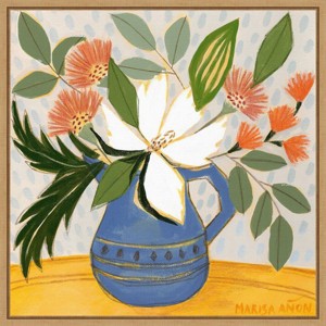16" x 16" April Florals 11 by Marisa Anon Framed Canvas Wall Art - Amanti Art: Modern Decor, Botanical Lithograph - 1 of 4