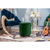 Nordlys Bouclé Pouf with Wooden Base Vintage Style Upholstery Living Room - 2 of 4