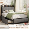 Twin/Twin XL Size Bed Frame with 2 Storage Drawers Linen Upholstered Platform,Noise-Free Metal Support,No Box Spring Needed - 2 of 4