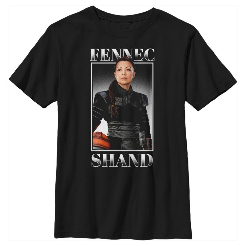 Boy's Star Wars The Mandalorian Fennec Shand Portrait T-Shirt, 1 of 6