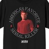 Dexter America’s Favorite Serial Killer Adult Black Crew Neck Short Sleeve T-shirt - 2 of 3