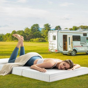 Vipbear 6 inch Trifold Memory Foam Mattress,Premium Foldable RV Mattress with Removable Cover,Folding Mattress for Kids/Indoor/Outdoor/Camp/Guest Bed - 1 of 4