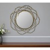 HomeRoots 34" Antiqued Gold Abstract Scalloped Aluminum Framed Accent Mirror - 2 of 3