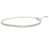 Paperclip Chain Half CZ Tennis Bracelet for Women Adjustable to 7.5" Sterling Silver Ginger Lyne Collection - 3 of 4