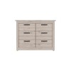 Becca 6 Drawer Double Dresser , Four Legs, Metal Hardware -Light Gray - 2 of 4