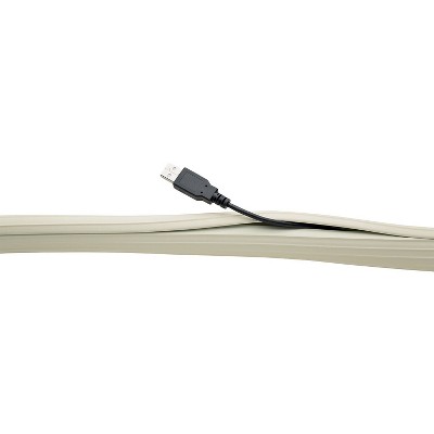White 12' Expandable Rubber Flexi Cable Wrap