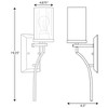 Progress Lighting Lassiter 1-Light Wall Bracket, Matte Black, Clear Glass Shade - 2 of 4