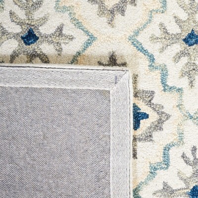 Ivory Wool-Cotton Blend Handmade Tufted Rectangular Rug