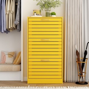 Famapy Wood Grain Design Shoe Cabinet Entryway Shoe Rack 3 Tier Shelves - 1 of 4