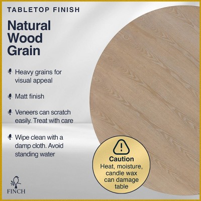 Beige Round Reclaimed Wood Farmhouse Dining Table