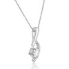 Pompeii3 1/2 ct Solitaire Round Diamond 14k White Gold Curve Pendant & 18" Chain - 2 of 4