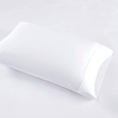 Queen White Cotton Blend Sateen 4-Piece Sheet Set