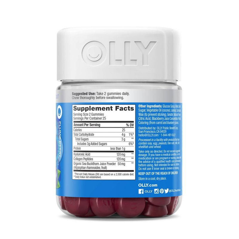 OLLY Glowing Skin Collagen Chewable Gummies - Berry - 50ct, 4 of 14