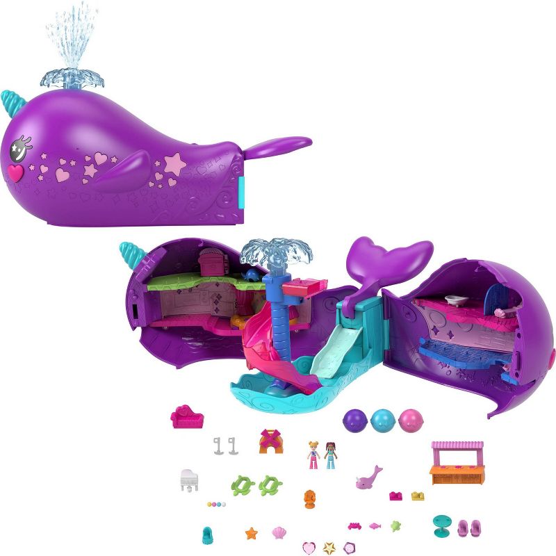Polly Pocket Sparkle Cove Adventure Narwhal Adventurer Boat Playset, 1 of 8
