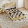 Jojoka Bed Frame with Natural Rattan Headboard, 4 Wooden Storage Drawers, Sturdy Metal Base with Durable Wooden Slats, No Box Spring Needed - 2 of 4