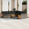 vidaXL Garden Sofa Set Grey and Dark Grey - 2 of 4