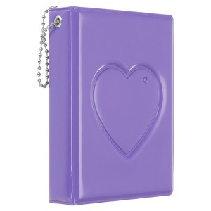 Unique Bargains Mini Love Heart PVC Material Photocard Binder Album with 32 Pockets 4.3"x3.3" - 1 of 4