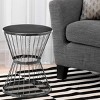 FONTOI 16" End Table with Hourglass Design, Decorative Side Table for Home Living Room Patio, Black, 16.25"*20.75"*16.25" - 4 of 4