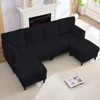 Mjkone Corduroy U-Shape Modular Convertible Sectional Sofa Couch,Upholstered 4-Seater Sofa with Movable Ottoman - 2 of 4