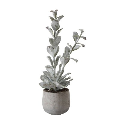 23" x 6" Artificial Faux Succulent Plant in Cement Pot - 3R Studios