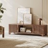 SUGIFT Mid Century Modern TV Stand for 55–65 Inch TVs – Boho Media Console with Fluted Doors, Storage Cabinets & Open Shelf - 2 of 4