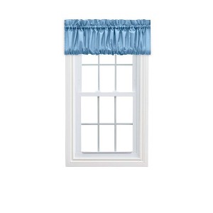 Ellis Stacey 1.5" Rod Pocket High Quality Fabric Solid Color Window Balloon Valance 60"x15" Slate - 1 of 4
