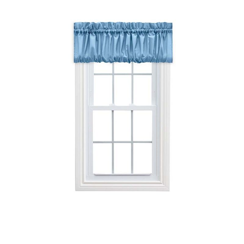 Ellis Stacey 1.5" Rod Pocket High Quality Fabric Solid Color Window Balloon Valance 60"x15" Slate, 1 of 4