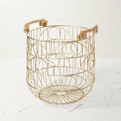 Patterned Wire Decorative Basket Gold - Opalhouse™ designed with Jungalow™