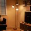 Tangkula 64" Mid Century Modern Floor Lamp 3 Light Tree, Standing Tall Pole Lamp w/ 3 LED Bulbs & Adjustable Heads (Antique Brass) - 2 of 4