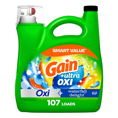 Gain Waterfall Ultra Oxi HE Compatible Liquid Laundry Detergent Soap