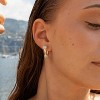 14K Gold-Plated Huggie Hoops with CZ Beads - Dainty & Hypoallergenic Minimalist Earrings for Women - 3 of 4