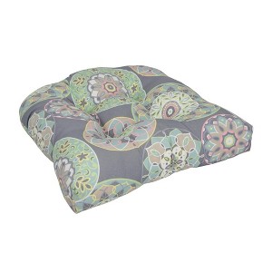 Blazing Needles, 19-inch U-Shaped Spun Polyester Outdoor Tufted Dining Chair Cushion - 1 of 2