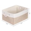 Unique Bargains Fabric Collapsible Storage Organizer Basket with Handles - 4 of 4