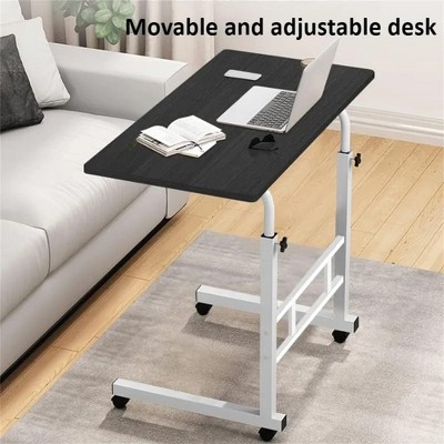 Entryway table, standing desk with wheels, portable rolling laptop table, height-adjustable workstation, suitable for home offices.