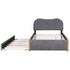 Whisen Twin Size Upholstered Platform Bed with Wood Supporting Feet and Twin Size Trundle - 4 of 4