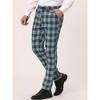 Lars Amadeus Men's Casual Slim Fit Flat Front Skinny Plaid Dress Pants - 2 of 4