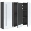 vidaXL Bathroom Cabinet White and Silver Engineered Wood 19.7x5.1x27.6 in - Gray 35" x 5.5" x 24.4" - 4 of 4