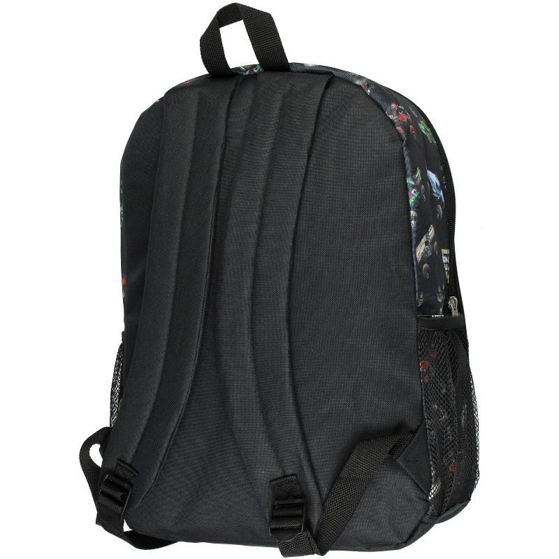 Monster Jam Monster Trucks Backpack Lunch Bag Water Bottle 5 PC Mega Set Black, 3 of 8