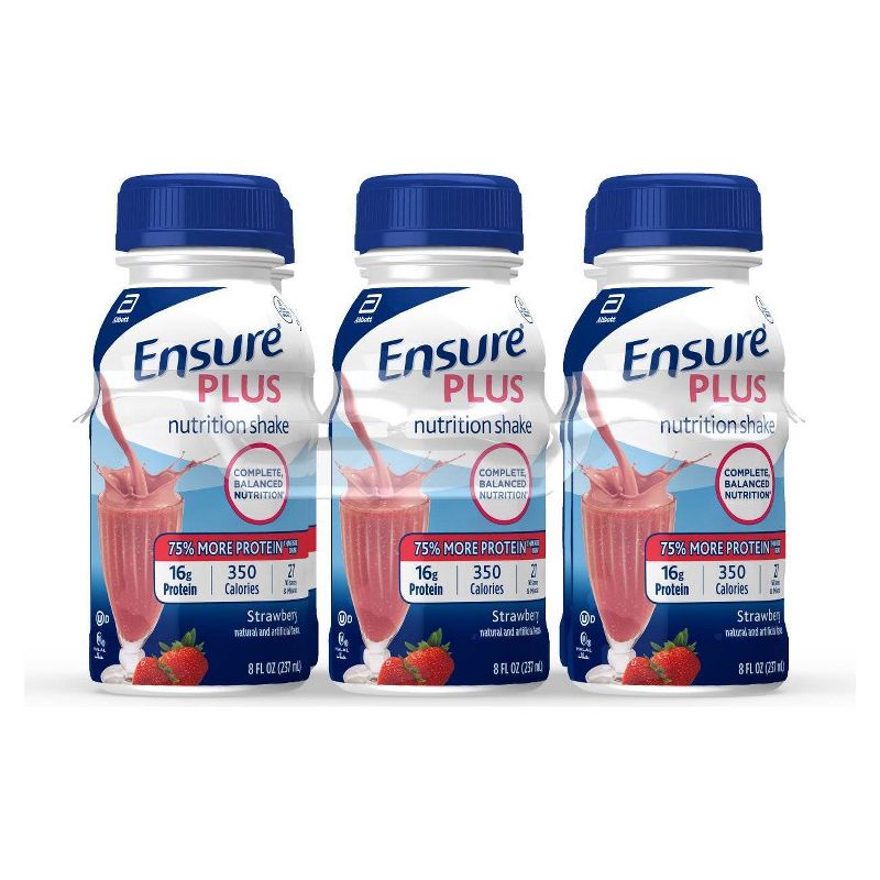 Ensure Plus Nutritional Shake - Strawberry - 6pk/8 fl oz, 1 of 11