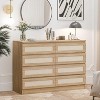8-Drawer Rattan Double Dresser, Modern Wooden Storage Chest for Bedroom, Nursery, Closet, Living Room, and Entryway - 3 of 4